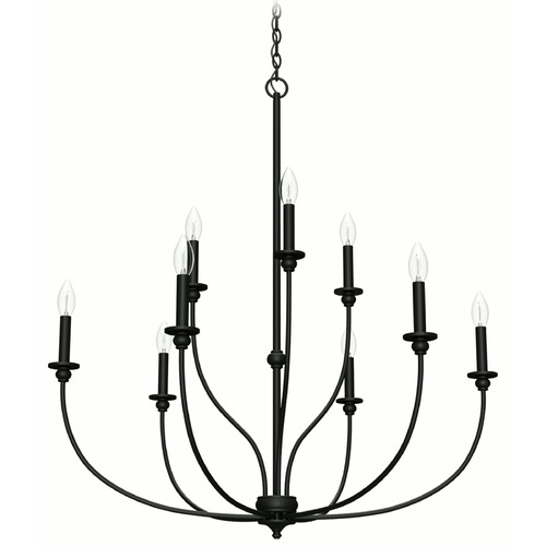 Southcrest Flat Matte Black Chandelier by Hunter Fan Company