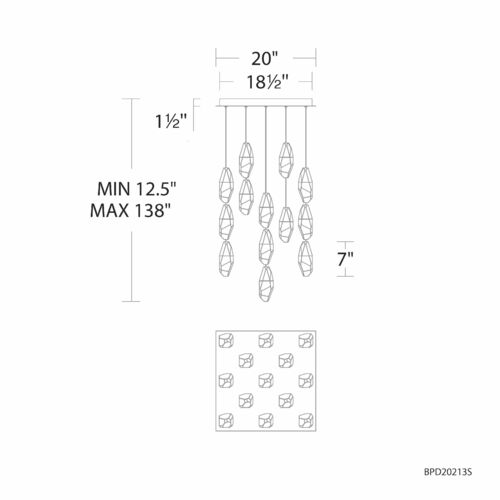 Schonbek Beyond Schonbek Beyond Martini Black LED Multi-Light Pendant BPD20213SO-BK