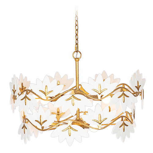 Kalco Lighting Bloom Oxidized Gold Leaf Chandelier