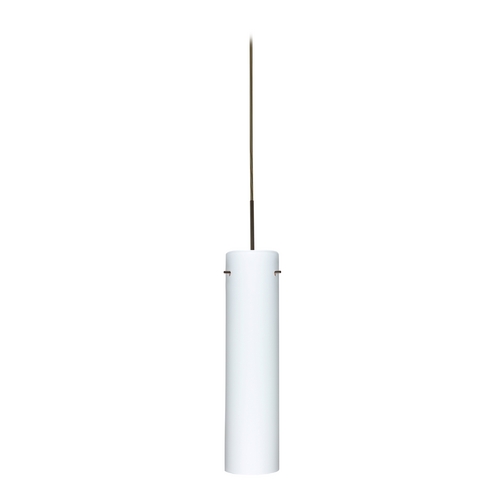 Besa Lighting Modern Pendant Light White Glass Bronze by Besa Lighting 1JT-722407-BR