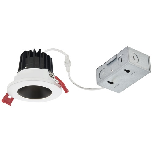 Recesso Lighting by Dolan Designs 2'' LED Canless 8W White/Black Recessed Downlight 3000K 38Deg IC Rated By Recesso RL02-08W38-30-W/BK SMOOTH TRM