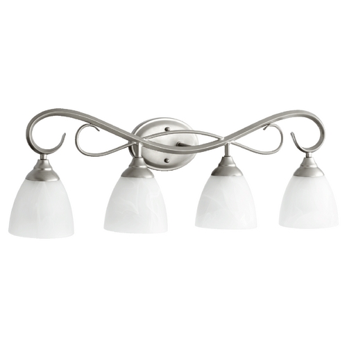 Quorum Lighting Powell Classic Nickel Bathroom Light by Quorum Lighting 5108-4-64