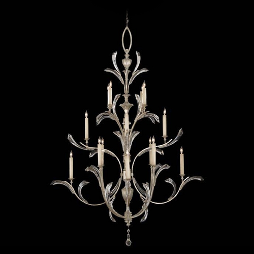 Fine Art Lamps Fine Art Lamps Beveled Arcs Silver Leaf Crystal Chandelier 702040ST