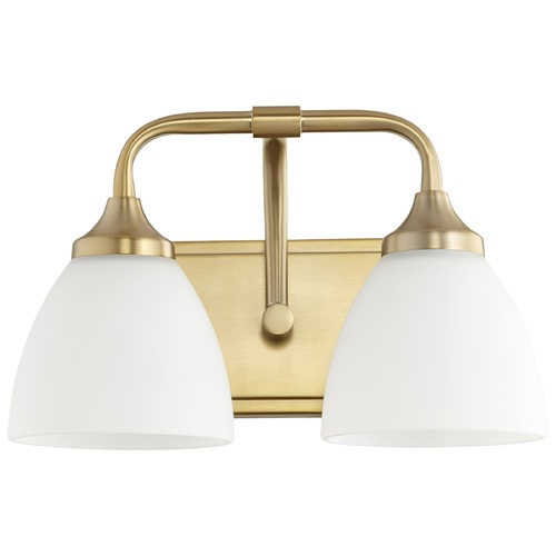 Quorum Lighting Enclave Aged Brass Bathroom Light by Quorum Lighting 5059-2-80