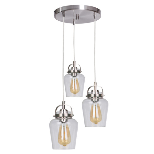 Craftmade Lighting Trystan Brushed Polished Nickel Multi-Light Pendant by Craftmade Lighting 53592-BNK