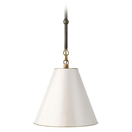 Visual Comfort Signature Collection Thomas OBrien Goodman Pendant in Bronze & Brass by Visual Comfort Signature TOB5089BZHABAW