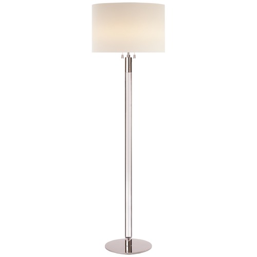 Visual Comfort Signature Collection Aerin Riga Floor Lamp in Clear & Polished Nickel by Visual Comfort Signature ARN1005PNCGL
