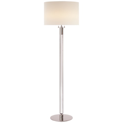 Aerin Riga Floor Lamp in Clear & Polished Nickel by Visual Comfort Signature