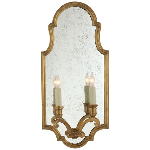 Visual Comfort Signature Collection E.F. Chapman Sussex Framed Sconce in Antique Brass by Visual Comfort Signature CHD1184AB