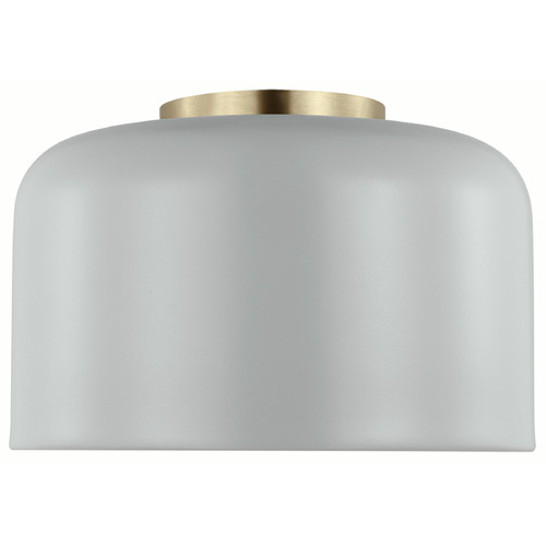 Visual Comfort Studio Collection Malone Matte Grey & Satin Brass Flushmount Light