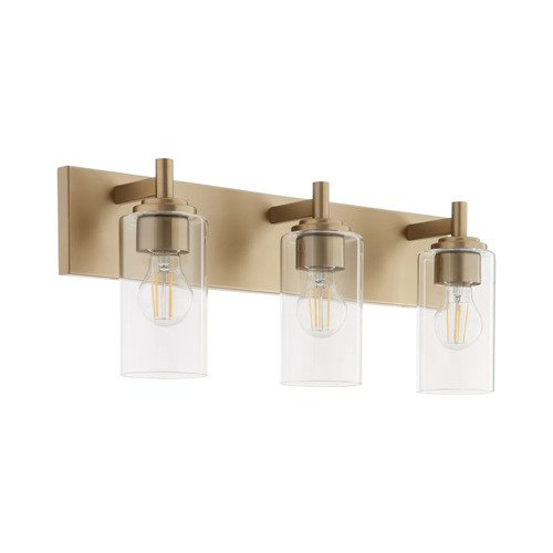 Fallstaff 3-Light Vanity Light in Aged Brass by Quorum Lighting