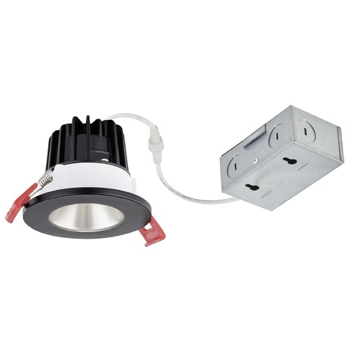 Recesso Lighting by Dolan Designs 2'' LED Canless 8W Black/Brushed Nickel Recessed Downlight 3000K 38Deg IC Rated By Recesso RL02-08W38-30-W/BN SMOOTH TRM