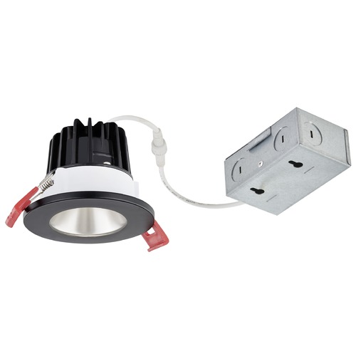 2'' LED Canless 8W Black/Brushed Nickel Recessed Downlight 3000K 38Deg IC Rated By Recesso