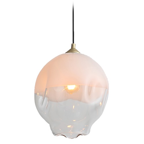 Avenue Lighting Sonoma Ave. Brushed Brass Pendant by Avenue Lighting HF8142-BB-WH