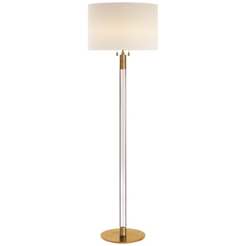 Aerin Riga Floor Lamp in Clear & Antique Brass by Visual Comfort Signature