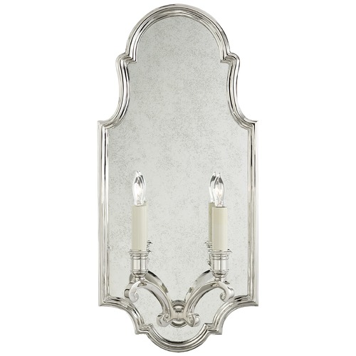 Visual Comfort Signature Collection E.F. Chapman Sussex Framed Sconce in Polished Nickel by Visual Comfort Signature CHD1184PN
