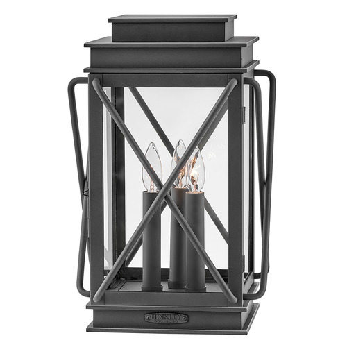 Montecito 12V Medium Pier Mount Lantern in Black by Hinkley Lighting