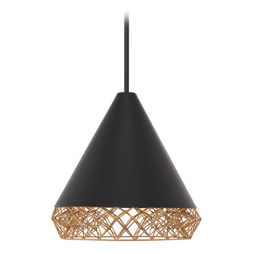 Lacey 16-Inch LED Pendant in Black & Gold by WAC Lighting
