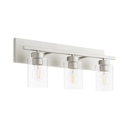 Quorum Lighting Carter 3-Light Bath Light in Satin Nickel by Quorum Lighting 5012-3-65