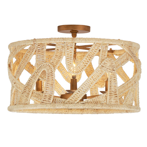 Kalco Lighting Soga Modern Gold & White Semi-Flushmount Light
