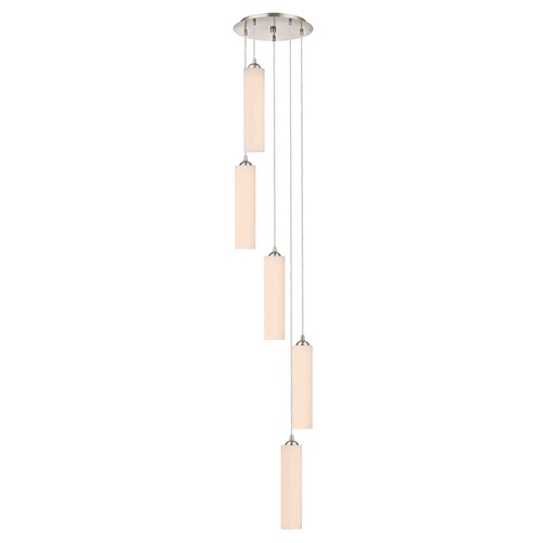 Design Classics Lighting Satin Nickel Multi-Light Pendant 580-09 GL1628C