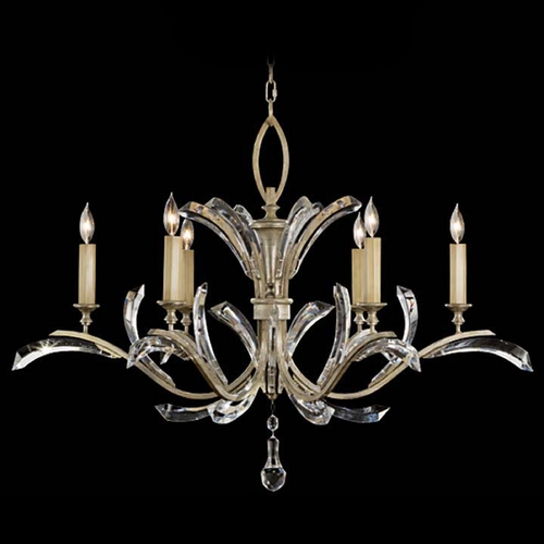 Fine Art Lamps Fine Art Lamps Beveled Arcs Silver Leaf Crystal Chandelier 702440ST