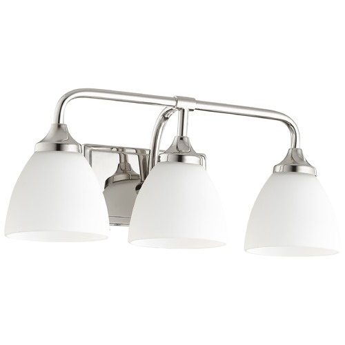 Enclave Polished Nickel Bathroom Light by Quorum Lighting