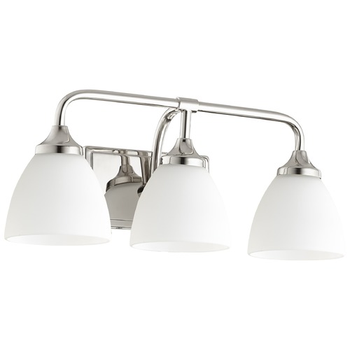 Quorum Lighting Enclave Polished Nickel Bathroom Light by Quorum Lighting 5059-3-62