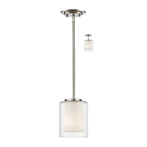 Z-Lite Willow Brushed Nickel Mini Pendant by Z-Lite 426MP-BN