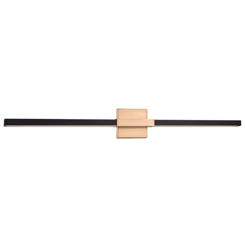 Lineare Matte Black & Aged Gold LED Bathroom Light by Matteo Lighting