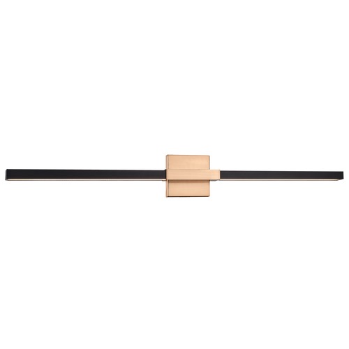 Matteo Lighting Lineare Matte Black & Aged Gold LED Bathroom Light by Matteo Lighting W64736MBAG