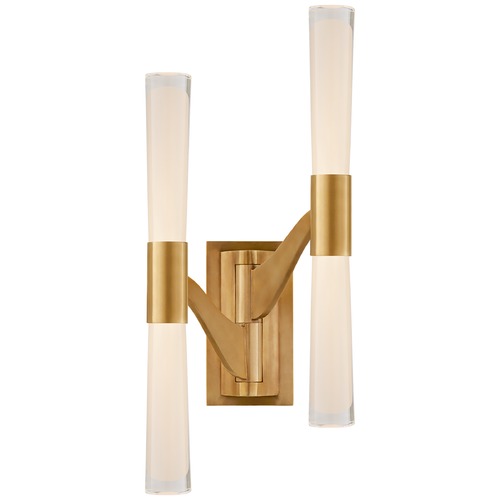 Visual Comfort Signature Collection Aerin Brenta Large Double Sconce in Antique Brass by Visual Comfort Signature ARN2471HABCG