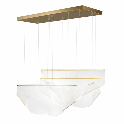 ET2 Lighting Rinkle 3-Light LED Linear Pendant in French Gold by ET2 Lighting E24873-133FG