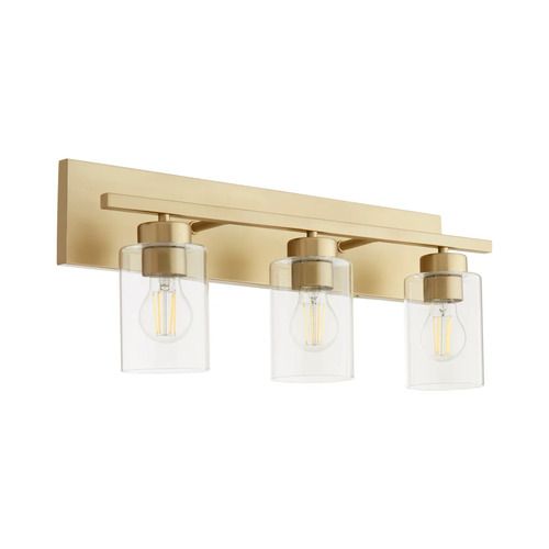 Carter 3-Light Bath Light in Aged Brass by Quorum Lighting