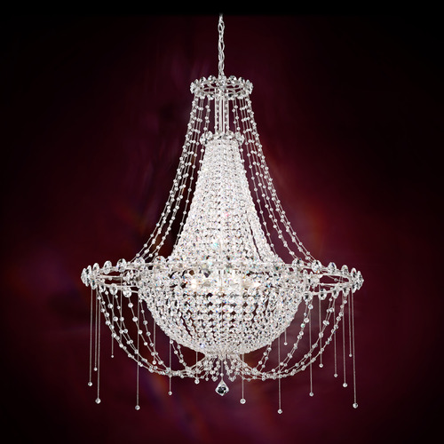 Schonbek Worldwide Lighting Chrysalita Polished Stainless Steel Crystal Chandelier