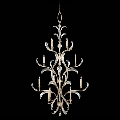 Fine Art Lamps Fine Art Lamps Beveled Arcs Silver Leaf Crystal Chandelier 704040ST