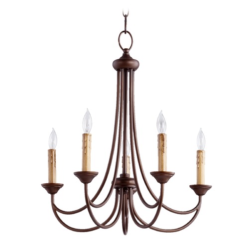 Quorum Lighting Brooks Oiled Bronze Chandelier by Quorum Lighting 6250-5-86