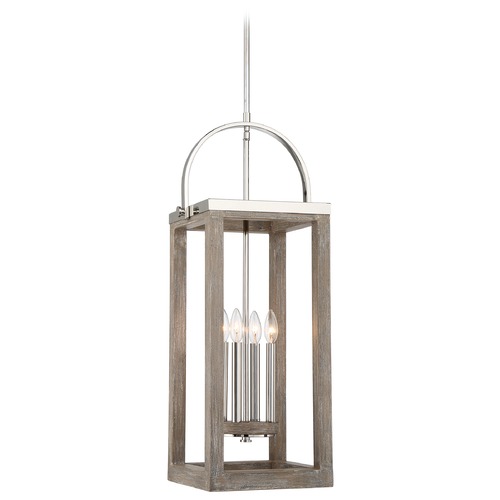Nuvo Lighting Nuvo Lighting Bliss Driftwood / Polished Nickel Accents Pendant Light 60/6483