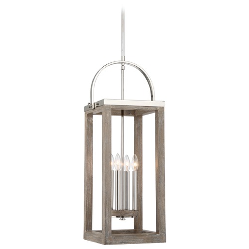 Nuvo Lighting Bliss Driftwood & Polished Nickel Pendant by Nuvo Lighting 60/6483