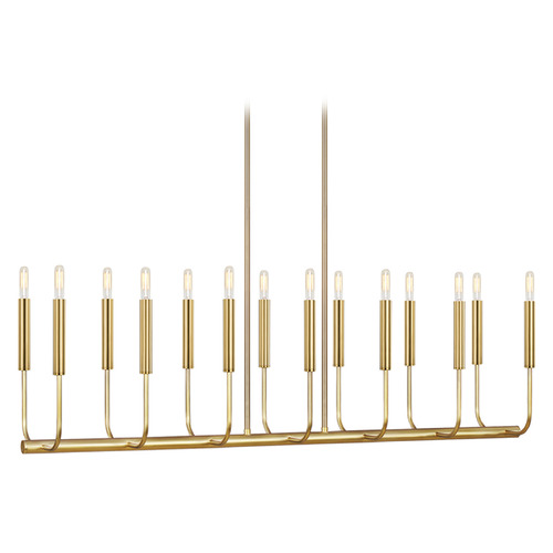 ED Ellen Degeneres 14Lt. Brianna Burnished Brass Linear Chandelier