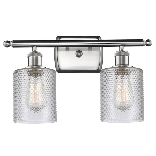 Innovations Lighting Cobbleskill Brushed Satin Nickel Bathroom Light by Innovations Lighting 516-2W-SN-G112