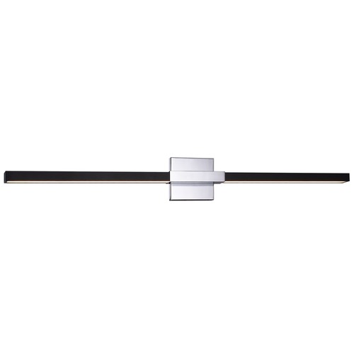 Lineare Matte Black & Chrome LED Bathroom Light by Matteo Lighting