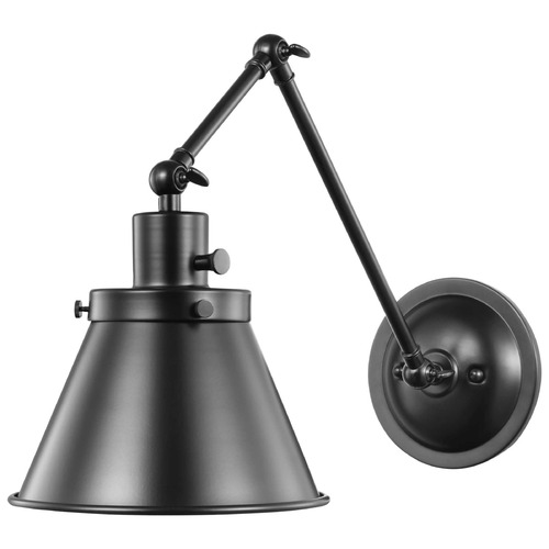 Progress Lighting Hinton Matte Black Swing Arm Lamp