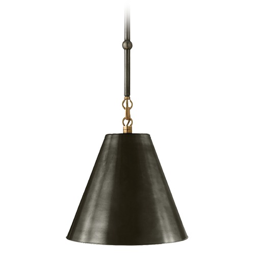 Visual Comfort Signature Collection Thomas OBrien Goodman Pendant in Bronze & Brass by Visual Comfort Signature TOB5089BZHABBZ