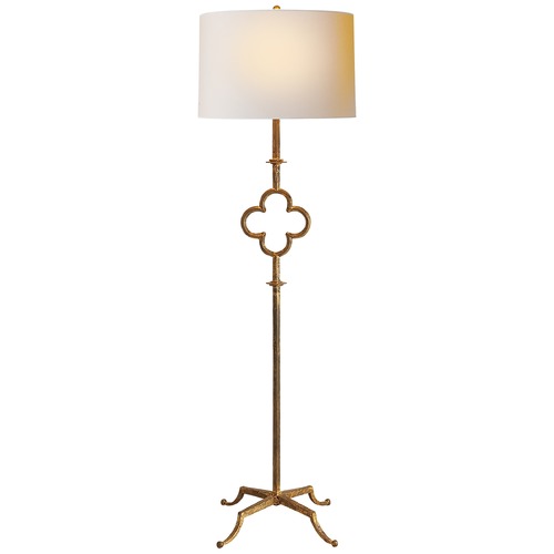 Visual Comfort Signature Collection Suzanne Kasler Quatrefoil Floor Lamp in Gilded Iron by Visual Comfort Signature SK1500GIL