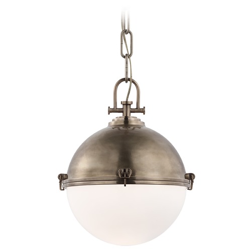 Visual Comfort Signature Collection Chapman & Myers Adrian Large Globe Pendant in Nickel by Visual Comfort Signature CHC5490ANWG