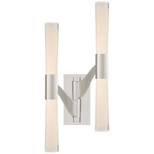 Visual Comfort Signature Collection Aerin Brenta Large Double Sconce in Polished Nickel by Visual Comfort Signature ARN2471PNCG