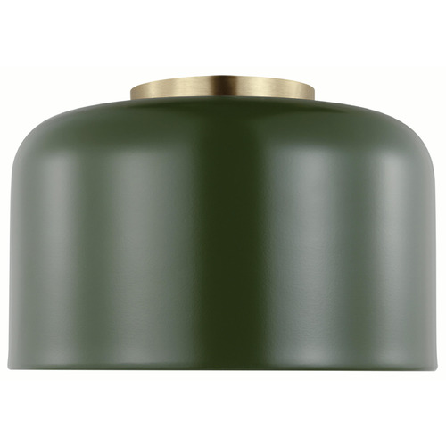 Visual Comfort Studio Collection Malone Olive & Satin Brass Flushmount Light