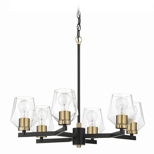 Avante Grand Flat Black & Satin Brass Chandelier by Craftmade Lighting