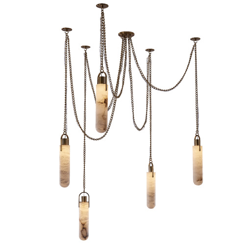 Kalco Lighting Kalco Lighting Flint Winter Brass LED Swag Light with Cylindrical Shade 519275WB